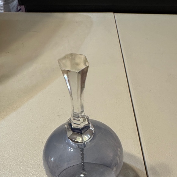 Elegant Etched Glass Bell Bluish Purple Bell - Picture 6 of 6